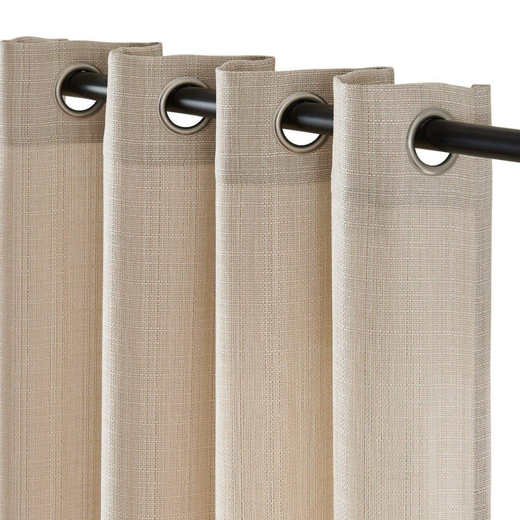 Solid Linen Textured Grommet Curtains - Jinchan Home