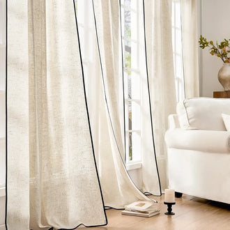 
                    
                      French Border Linen Blend Curtains - Jinchan Home
                    
                  
