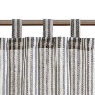 
                    
                      Striped Tab Top Linen Kitchen Curtains - Jinchan Home
                    
                  