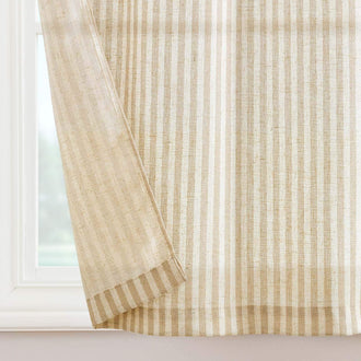 
                    
                      Striped Linen Blend DIY Tie-Top Kitchen Curtains - Jinchan Home
                    
                  