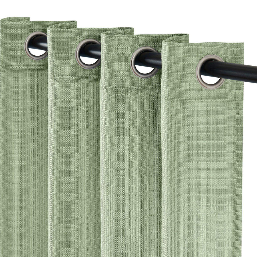 Solid Linen Textured Grommet Curtains - Jinchan Home
