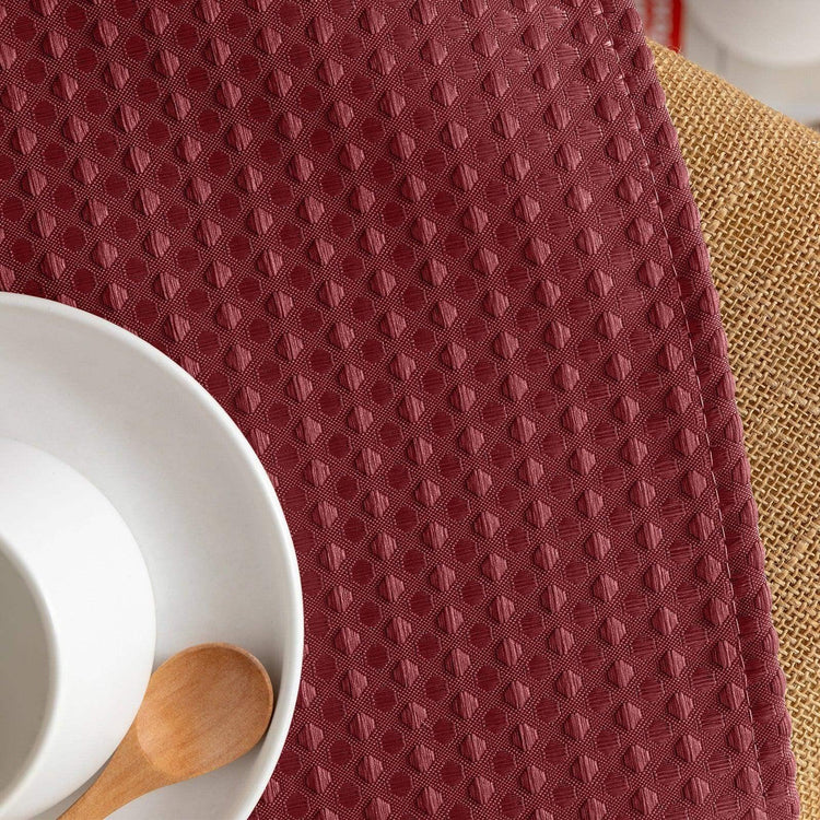 Solid Waffle Weave Rod-Pocket Valance - Jinchan Home