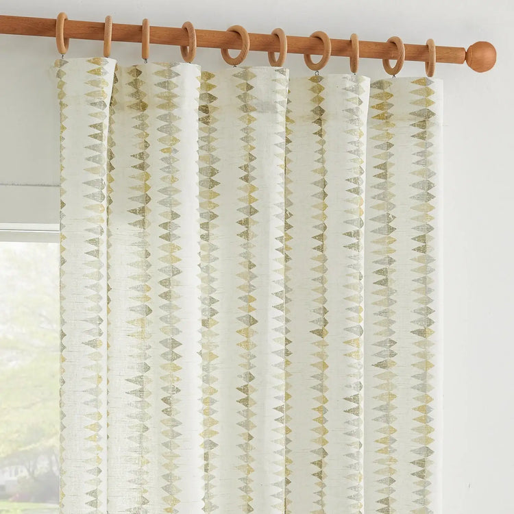 Boho Prism Triangle Stripe Linen Curtains - Jinchan Home