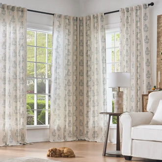 
                    
                      Linear Mini Floral and Leaf Linen Curtains - Jinchan Home
                    
                  