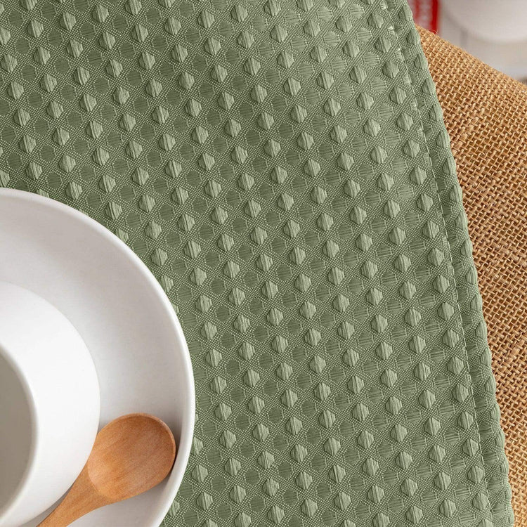 Solid Waffle Weave Rod-Pocket Valance - Jinchan Home