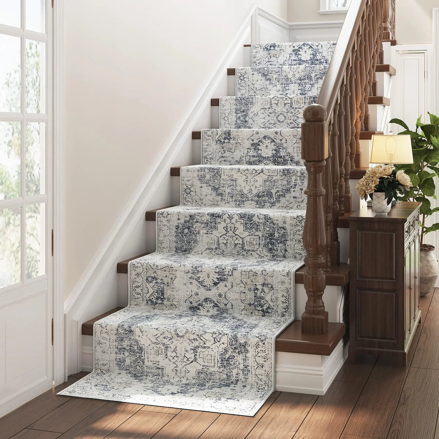 Mist-Toned Persian Bloom Rug - Jinchan Home