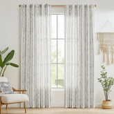 Boho Prism Triangle Stripe Linen Curtains - Jinchan Home