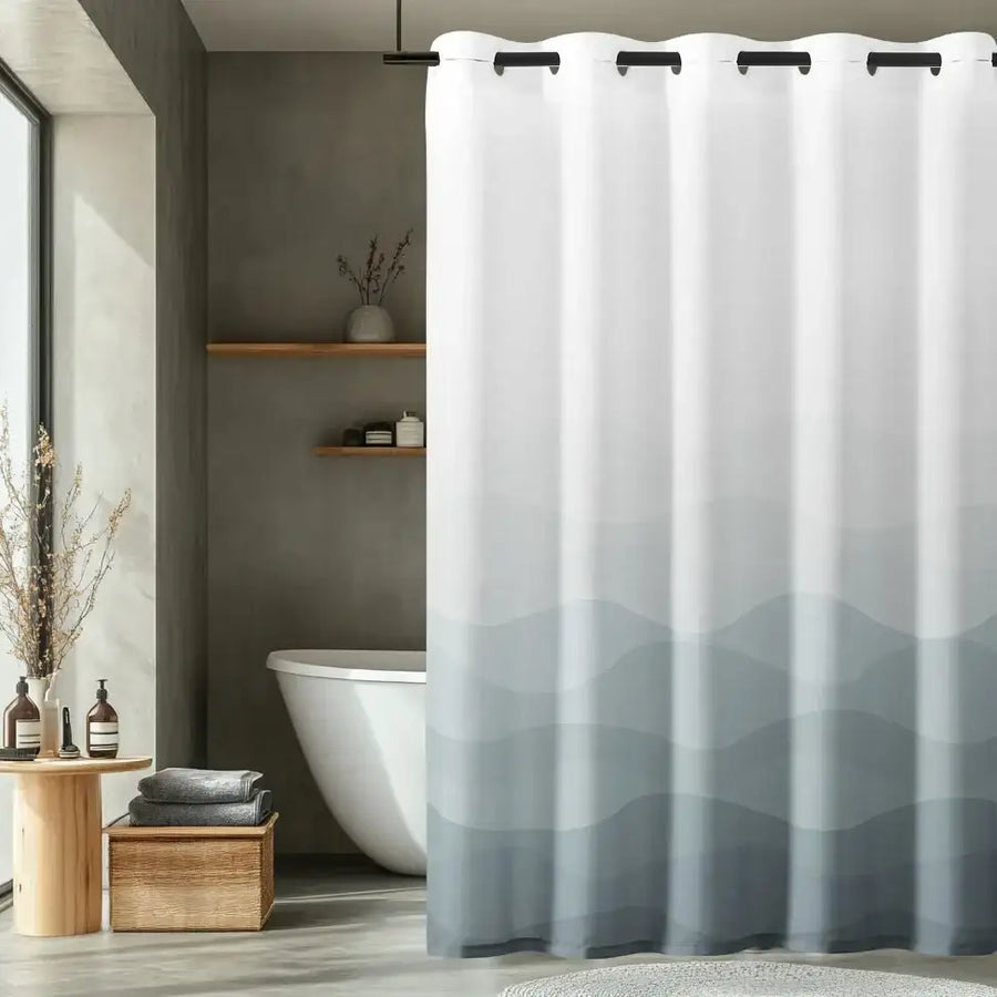 Soft Ombre Ripple Shower Curtain - Jinchan Home
