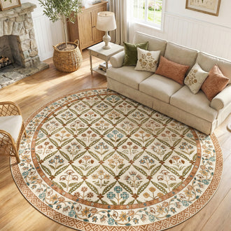 
                    
                      Vintage Floral Polypropylene Area Rug - Jinchan Home
                    
                  