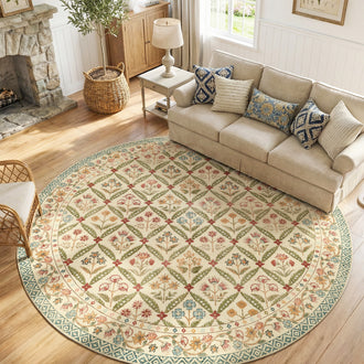 
                    
                      Vintage Floral Polypropylene Area Rug - Jinchan Home
                    
                  