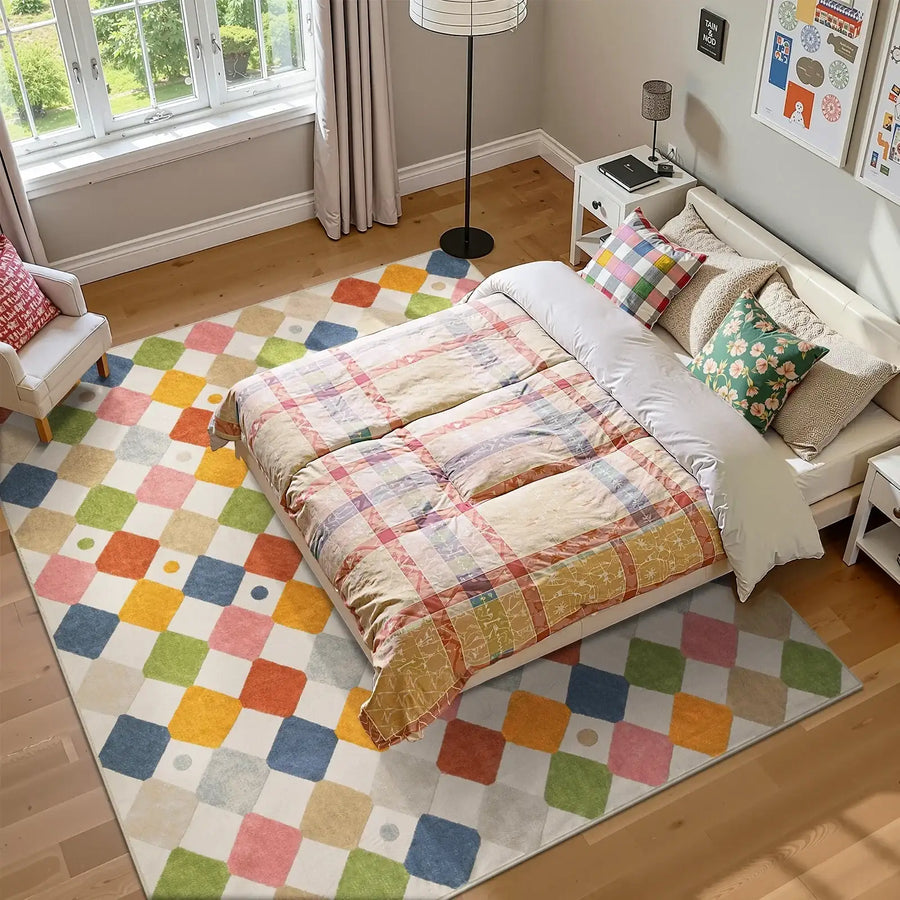 Candy Bean Diamond Rug - Jinchan Home