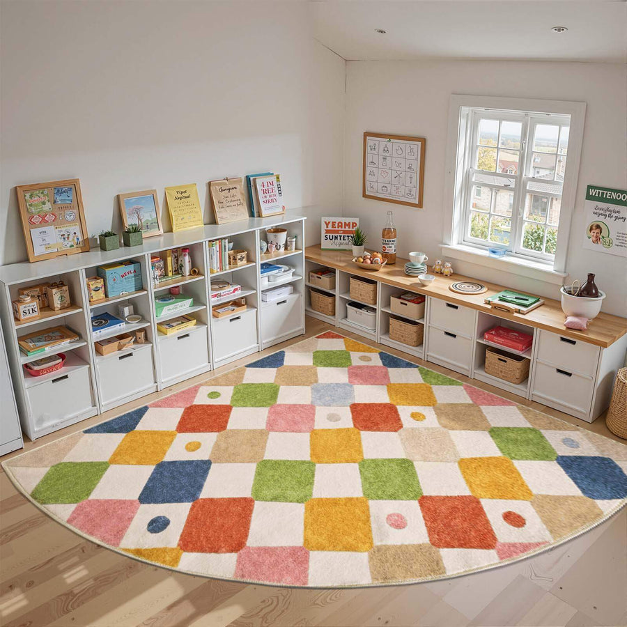 Candy Bean Diamond Rug - Jinchan Home
