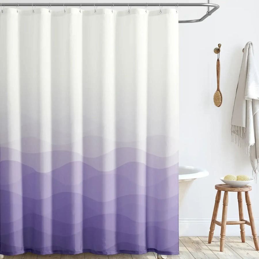 Soft Ombre Ripple Shower Curtain - Jinchan Home