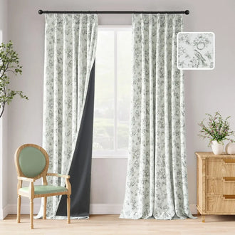
                    
                      Botanical Birds Jouy Curtains - Jinchan Home
                    
                  