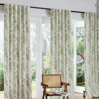 
                    
                      Linen Blend Floral Blackout Curtains - Jinchan Home
                    
                  
