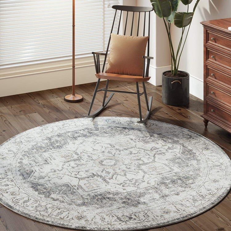 Mist-Toned Persian Bloom Rug - Jinchan Home