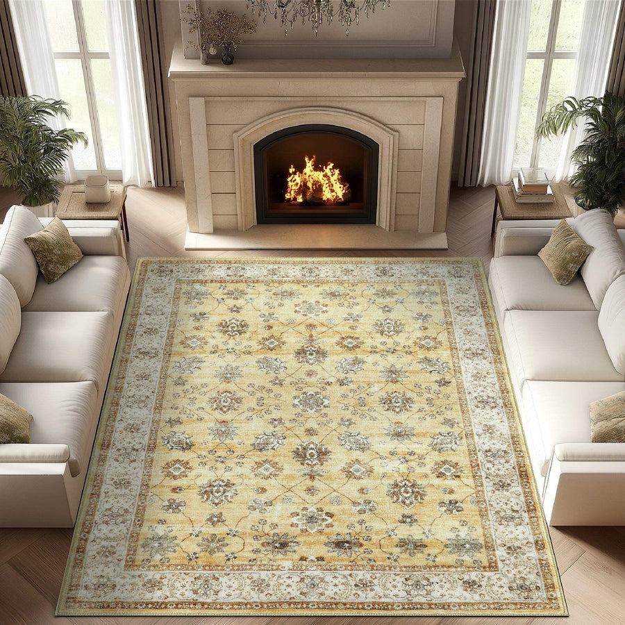 Vintage Floral Medallion Area Rug - Jinchan Home