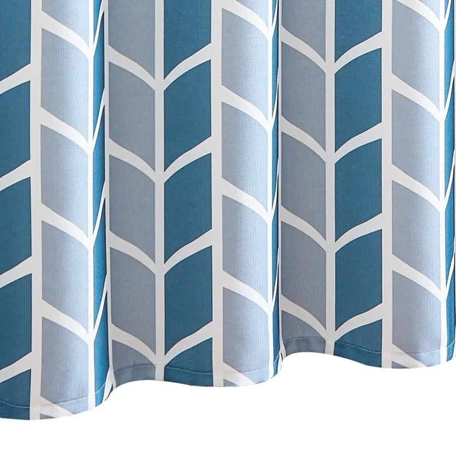 Two-Tone Herringbone Geometric Shower Curtain - Jinchan Home
