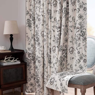 
                    
                      Floral Butterfly Linen Blend Lined Curtains - Jinchan Home
                    
                  