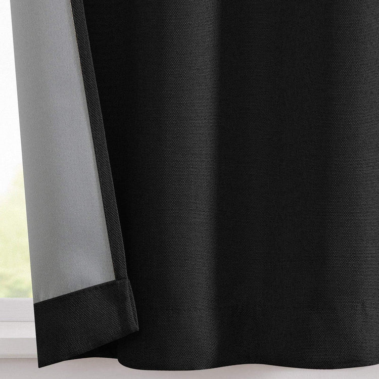 Solid Faux Linen Rod Pocket Kitchen Curtains - Jinchan Home