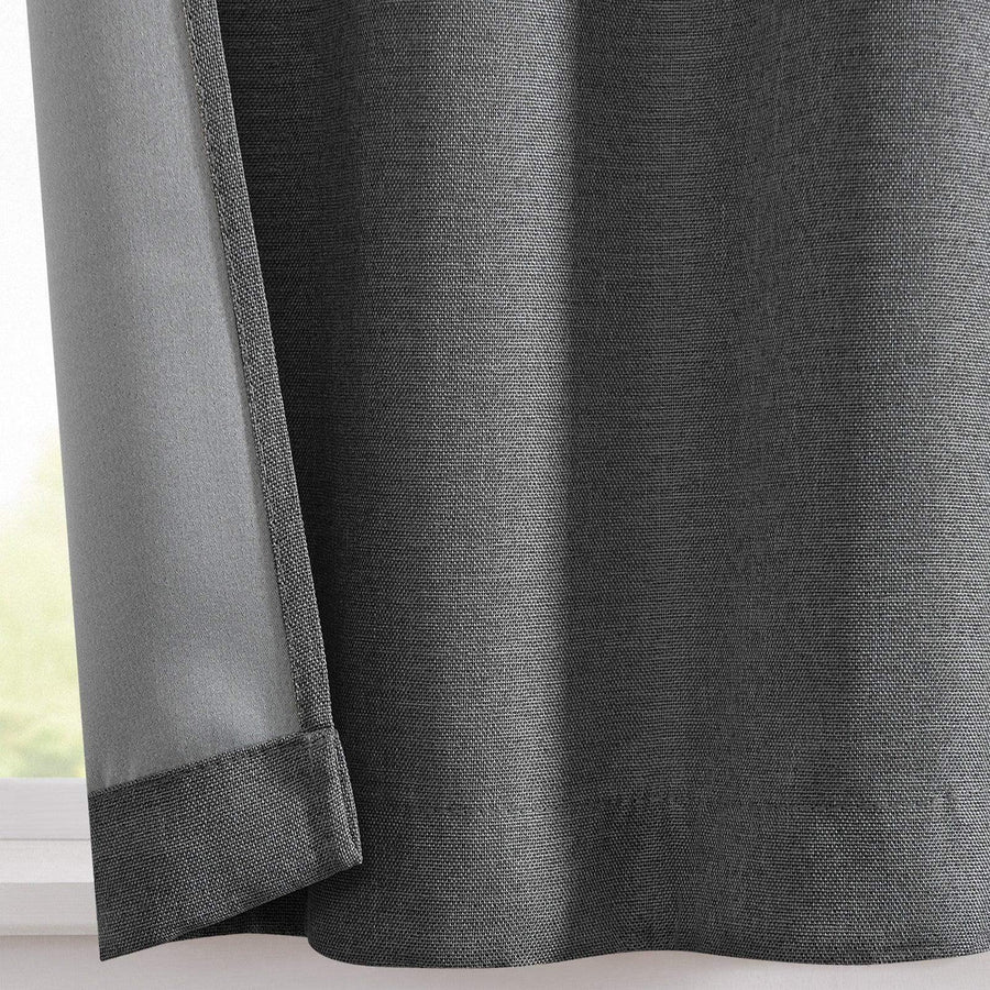 Solid Faux Linen Rod Pocket Kitchen Curtains - Jinchan Home