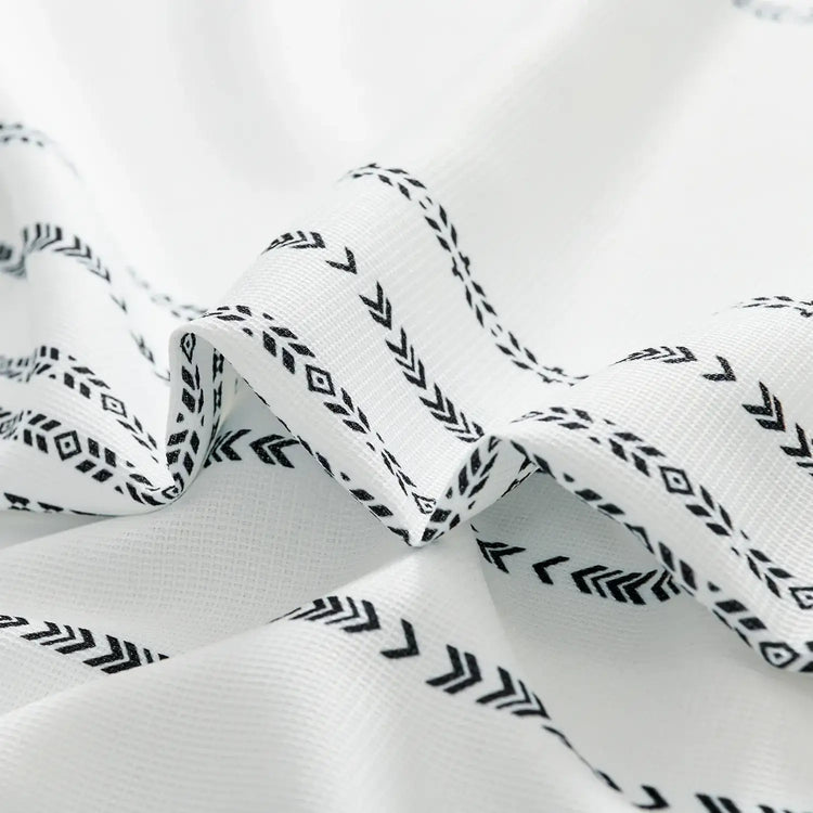 Boho Geometric Striped Shower Curtain - Jinchan Home