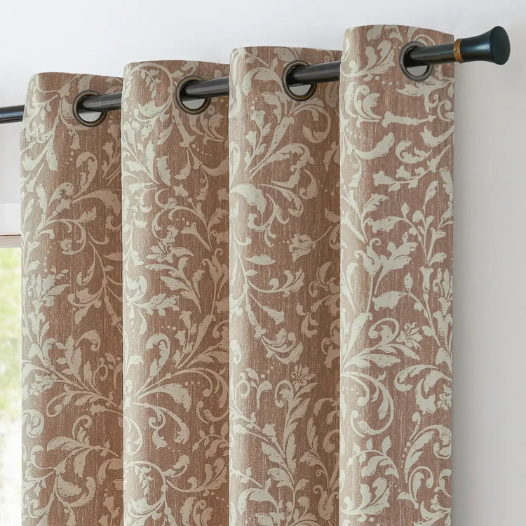 Vintage Scrollwork Damask Curtains - Jinchan Home
