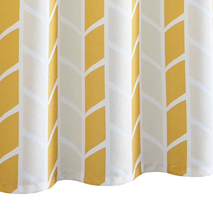 Two-Tone Herringbone Geometric Shower Curtain - Jinchan Home