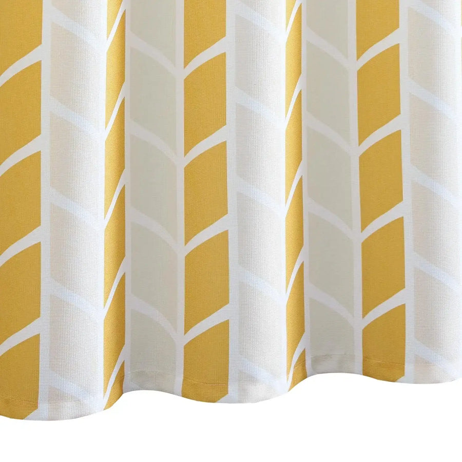 Two-Tone Herringbone Geometric Shower Curtain - Jinchan Home
