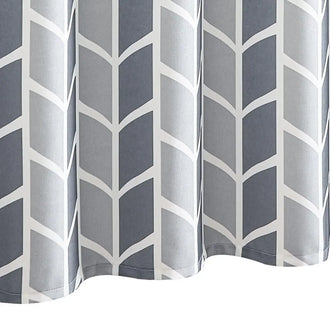 Two-Tone Herringbone Geometric Shower Curtain - Jinchan Home