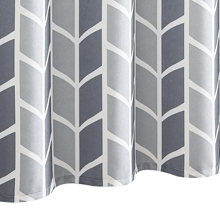 Two-Tone Herringbone Geometric Shower Curtain - Jinchan Home