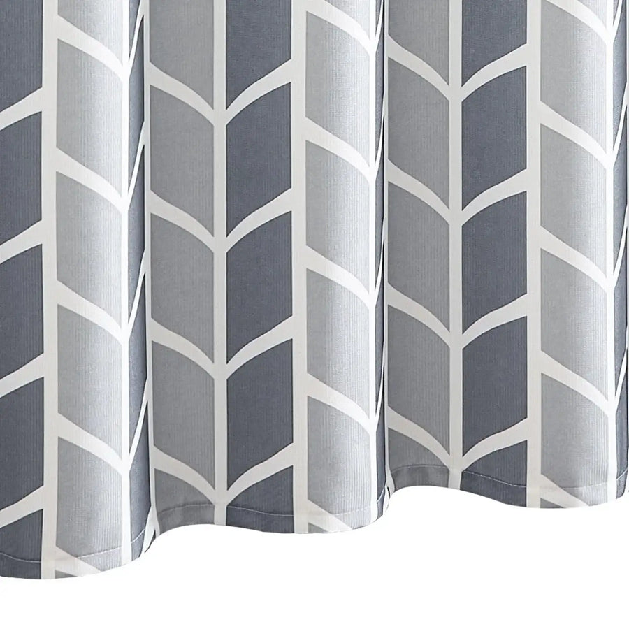 Two-Tone Herringbone Geometric Shower Curtain - Jinchan Home