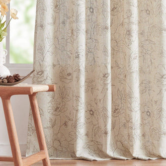 
                    
                      Floral Linen Curtains - Jinchan Home
                    
                  