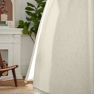 
                    
                      Solid Linen Blend Lined Curtains - Jinchan Home
                    
                  