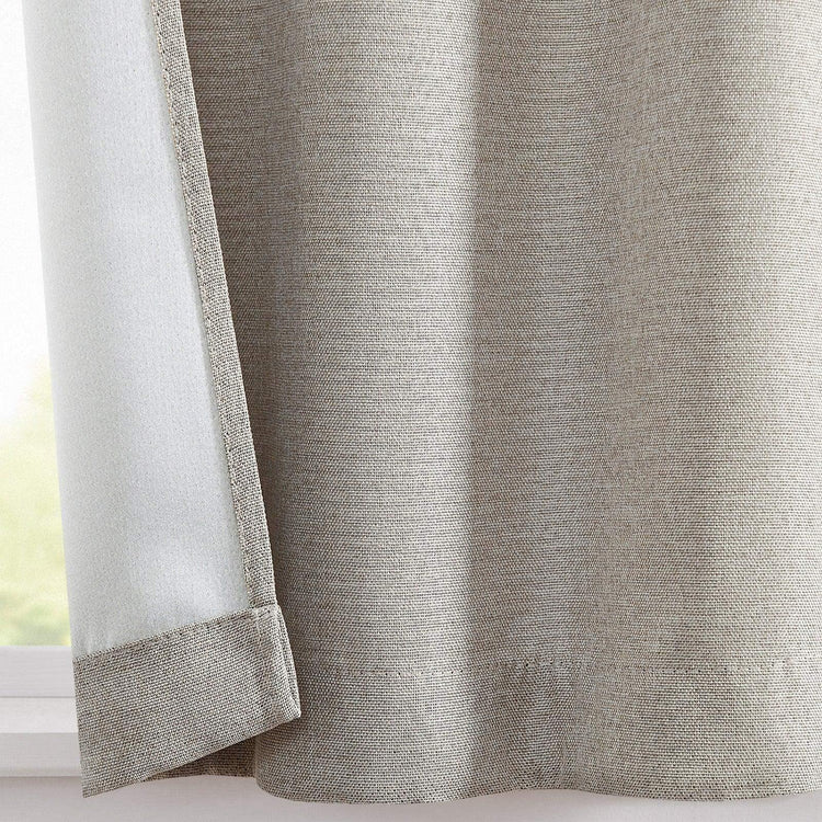 Solid Faux Linen Rod Pocket Kitchen Curtains - Jinchan Home