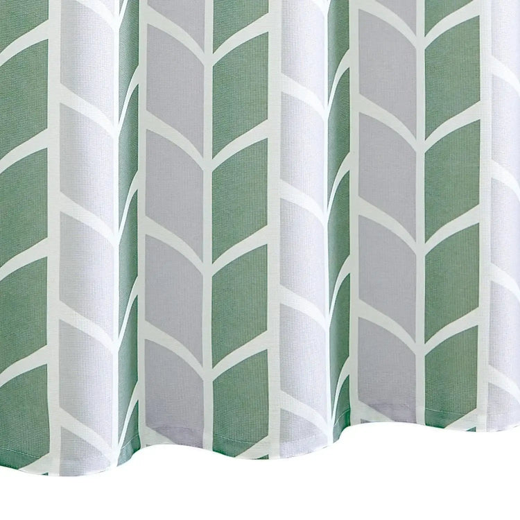 Two-Tone Herringbone Geometric Shower Curtain - Jinchan Home