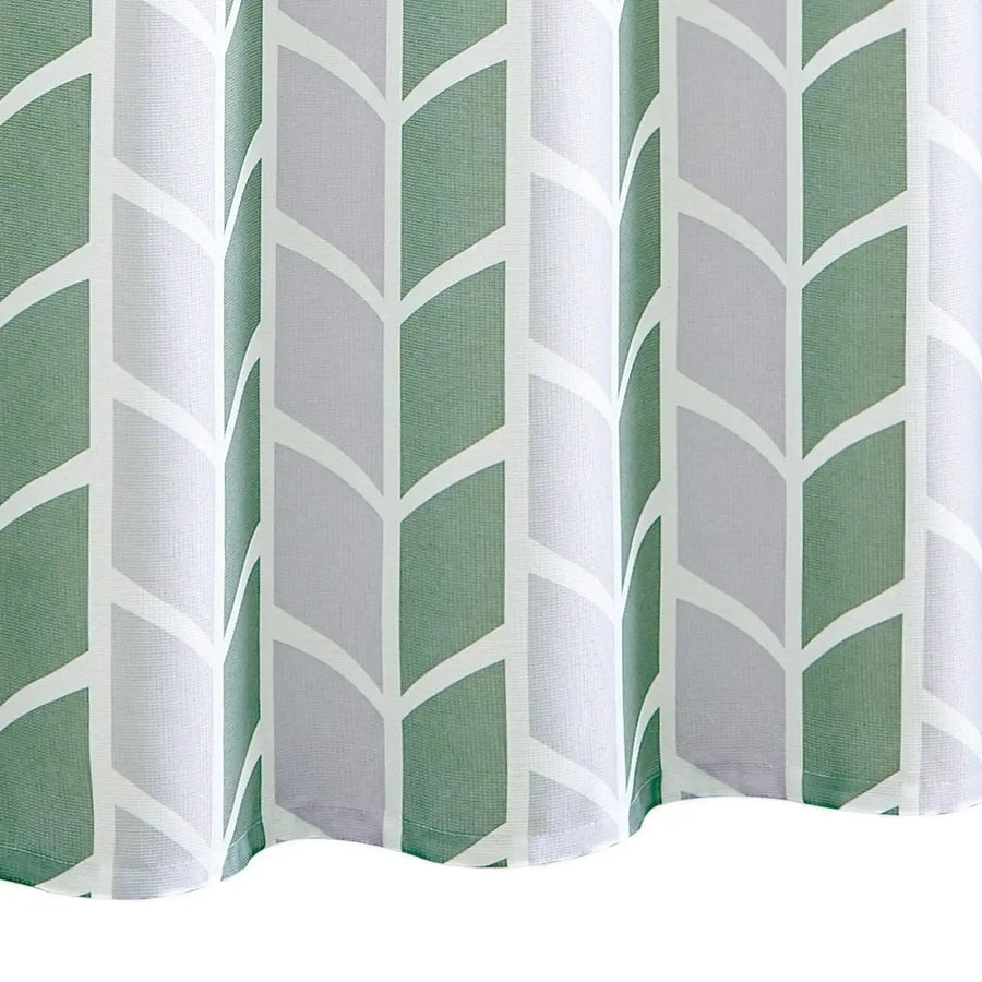 Two-Tone Herringbone Geometric Shower Curtain - Jinchan Home