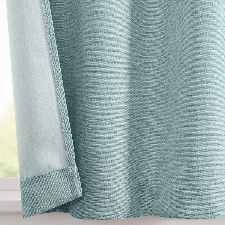Solid Faux Linen Rod Pocket Kitchen Curtains - Jinchan Home