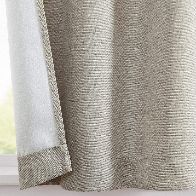 Solid Faux Linen Rod Pocket Kitchen Curtains - Jinchan Home