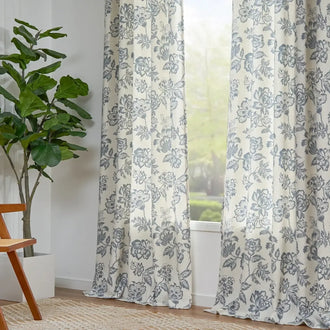 
                    
                      Vintage Line-Art Multi-Floral Vine Curtains - Jinchan Home
                    
                  