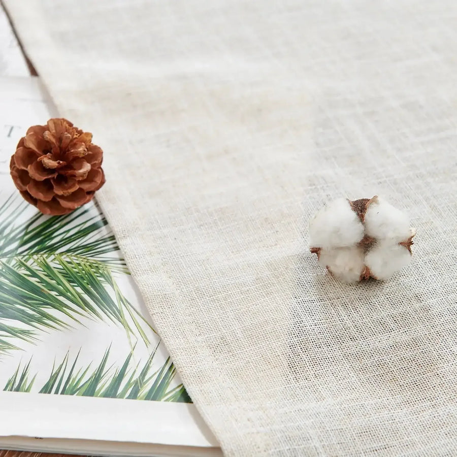 Solid Poly-Linen Cross-Weave Rod Pocket Valance - Jinchan Home