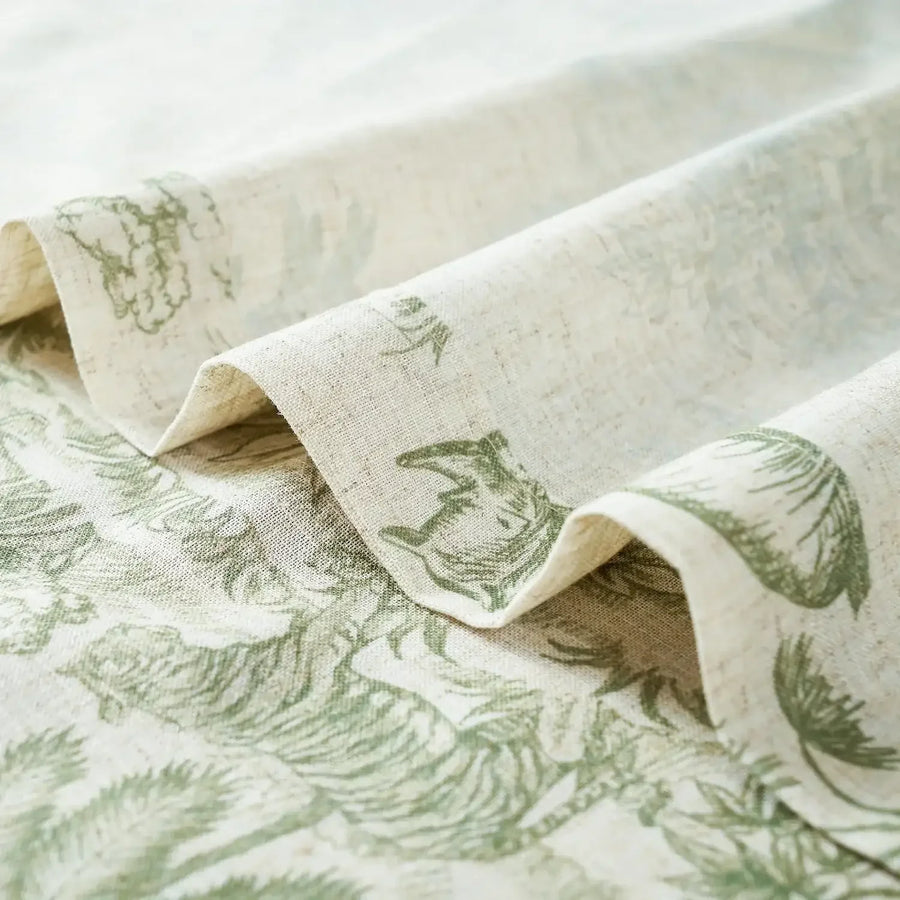 Jungle Safari Vintage Toile Print Grommet Curtains - Jinchan Home