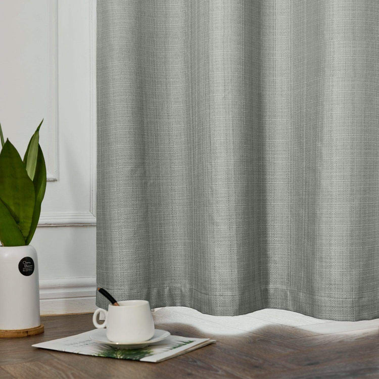 Solid Faux Linen Polyester 3-in-1 Curtains - Jinchan Home