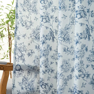 
                    
                      Vintage Bird & Vine Linen Curtains - Jinchan Home
                    
                  