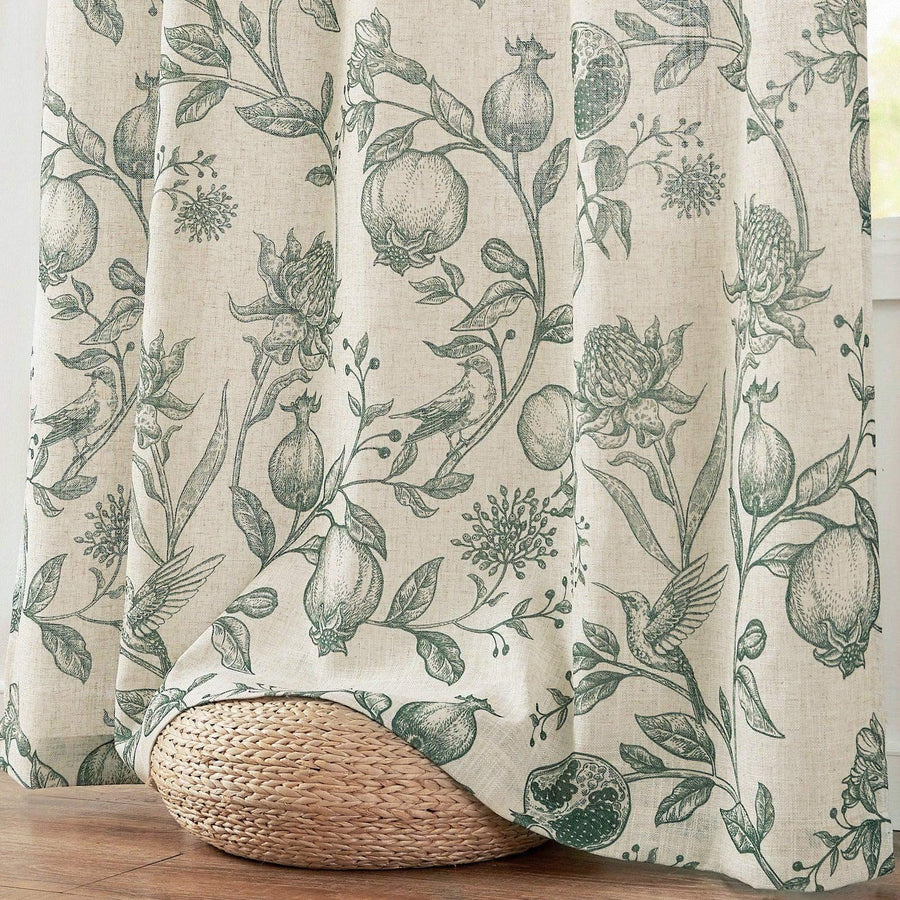 Vintage Pomegranate Botanical Curtains - Jinchan Home