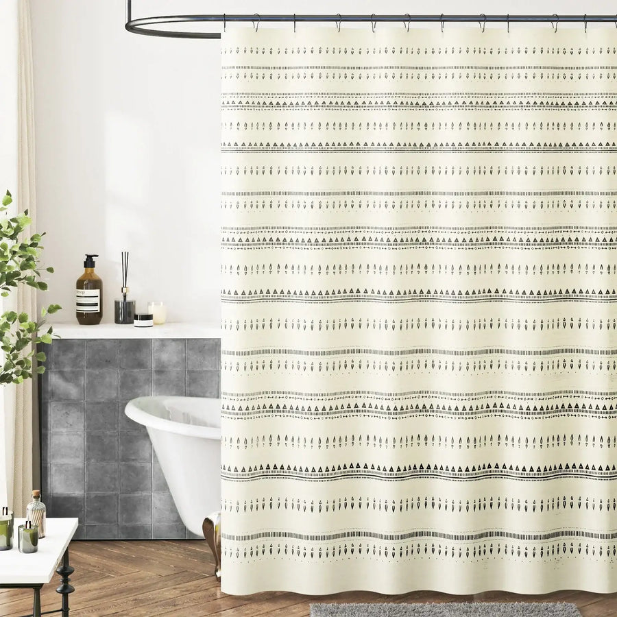 Tribal Geometric Striped Shower Curtain - Jinchan Home