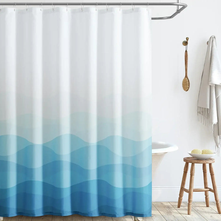 Soft Ombre Ripple Shower Curtain - Jinchan Home