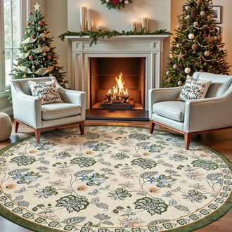 
                    
                      Vintage Floral Butterfly Botanical Area Rug - Jinchan Home
                    
                  