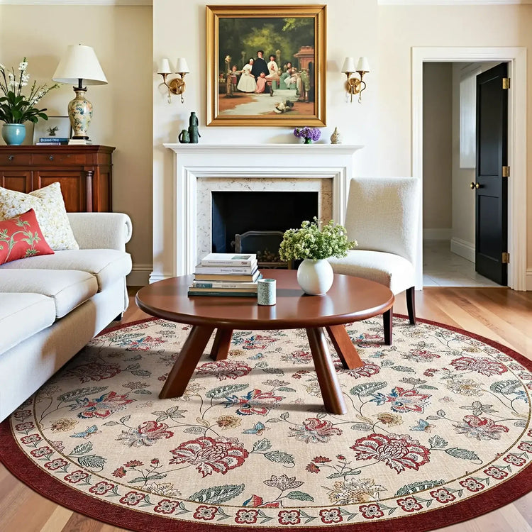 Vintage Floral Butterfly Botanical Area Rug - Jinchan Home