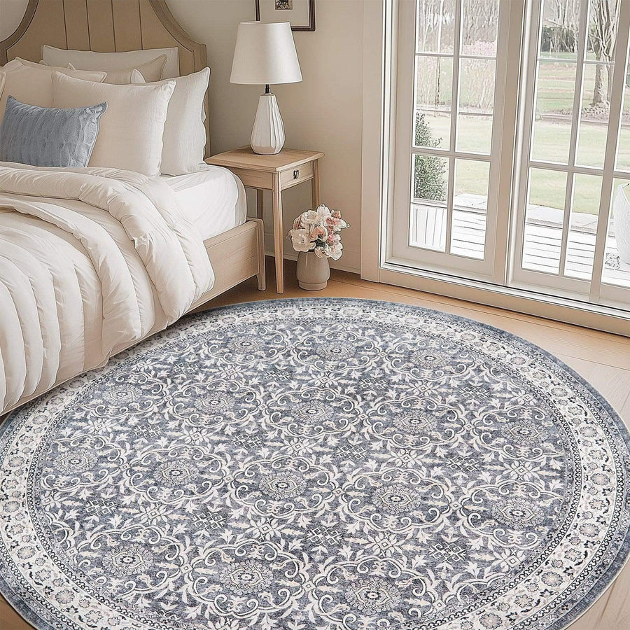 All Over Floral Pattern Vintage Persian Medallion Rug - Jinchan Home